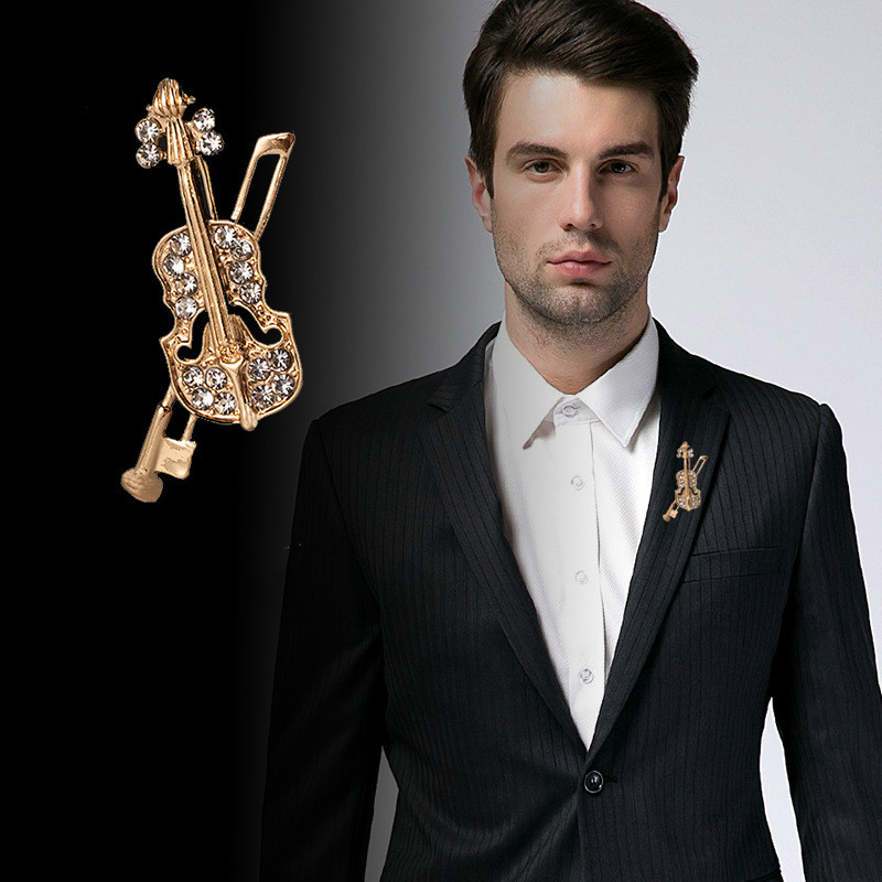 Vintage Brooch Pin - Spilla per violino in cristallo Gioielli