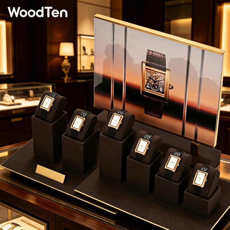 Watches Jewelry Holder - Supporto per orologi in microfibra WoodTen,