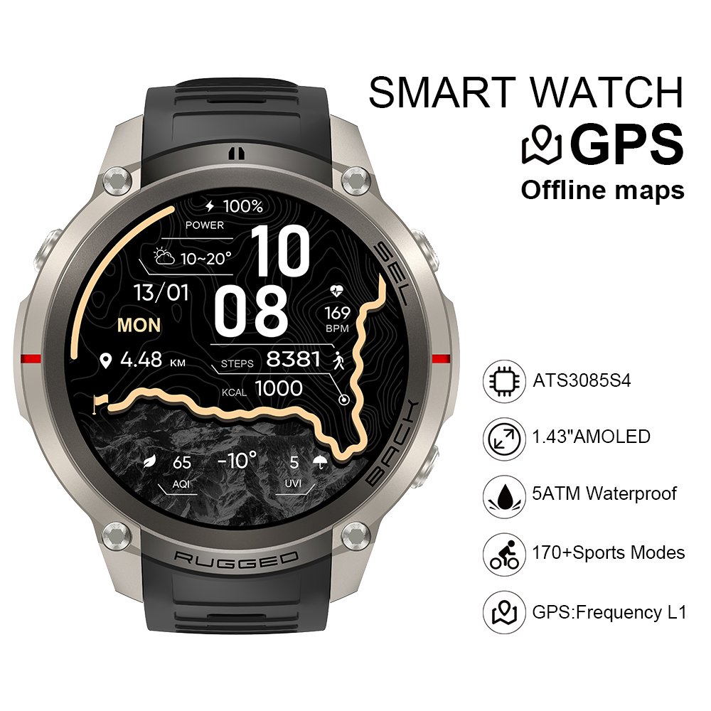 Smartwatch - Smartwatch DM59 2026 con Mappe Offline,