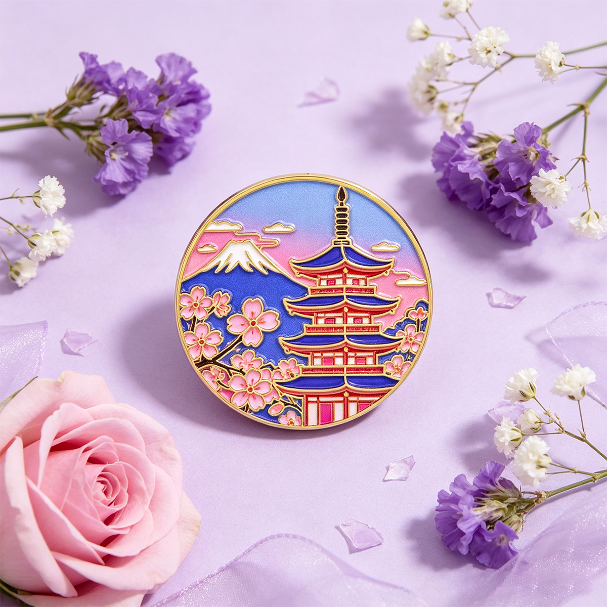 Spilla smaltata con fiori di c - Vintage Brooch Pin recensione e prezzo